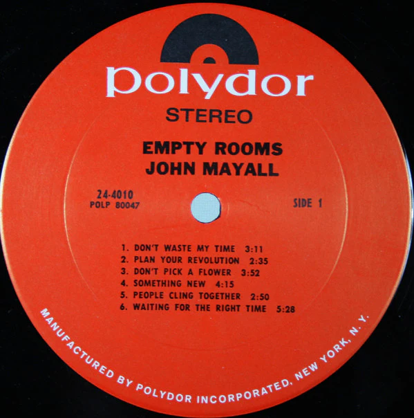 John Mayall - Empty Rooms (LP, Album, Pit) (Near Mint (NM or M-)) - Image 3