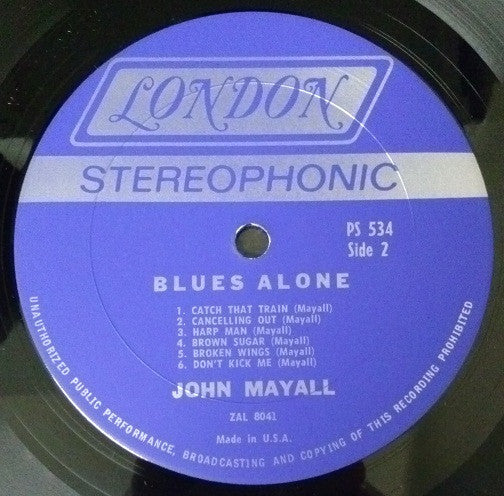 John Mayall - The Blues Alone (LP, Album) (Very Good Plus (VG+)) - Image 4