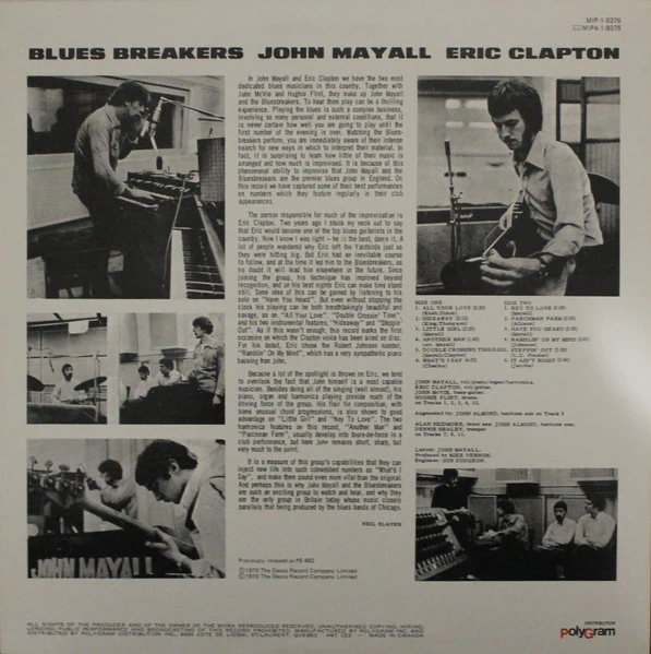 John Mayall With Eric Clapton - Blues Breakers (LP, Album, RE) (Near Mint (NM or M-)) - Image 2