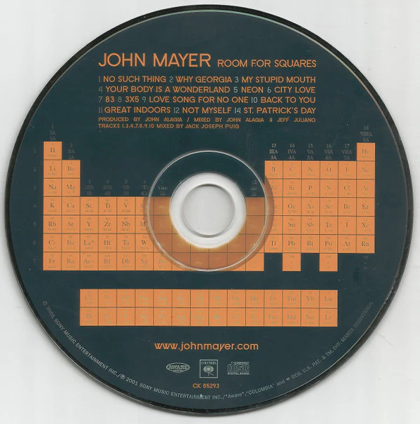 John Mayer - Room For Squares (CD, Album) (Very Good Plus (VG+)) - Image 3