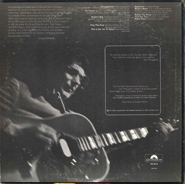 John McLaughlin - Extrapolation (LP, Album) (Very Good (VG)) - Image 2