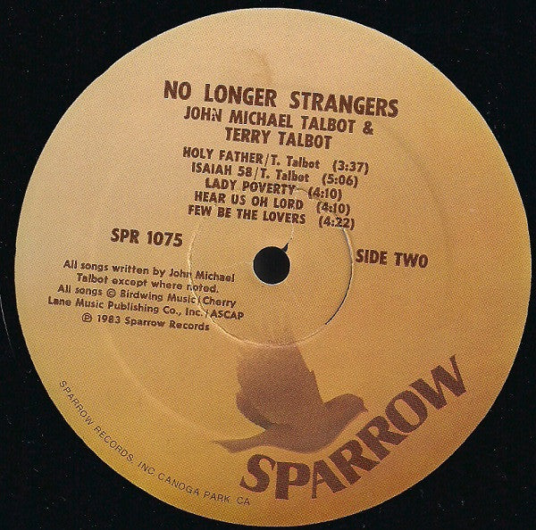 John Michael Talbot & Terry Talbot - No Longer Strangers (LP, Album) (Very Good Plus (VG+)) - Image 4