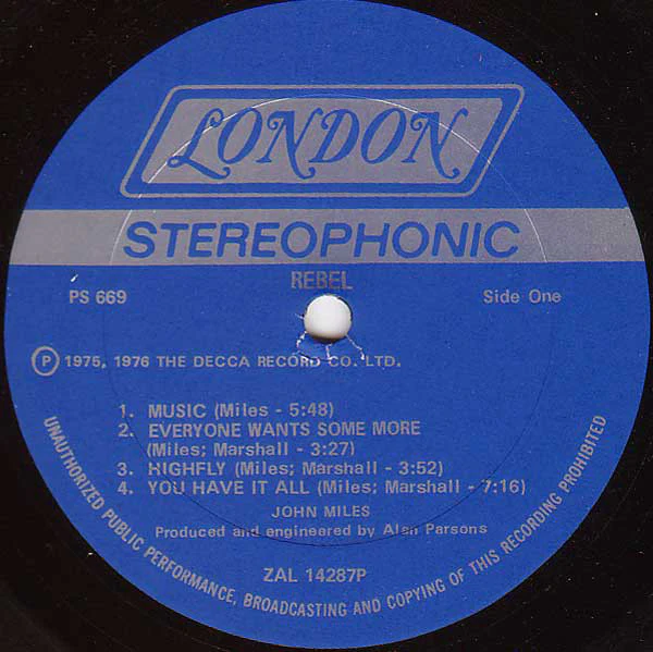 John Miles - Rebel (LP, Album, Pet) (Very Good Plus (VG+)) - Image 3