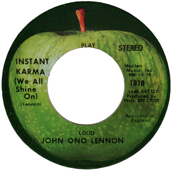John Ono Lennon* - Instant Karma! (We All Shine On) (7", Single, Scr) (Very Good Plus (VG+)) - Image 3