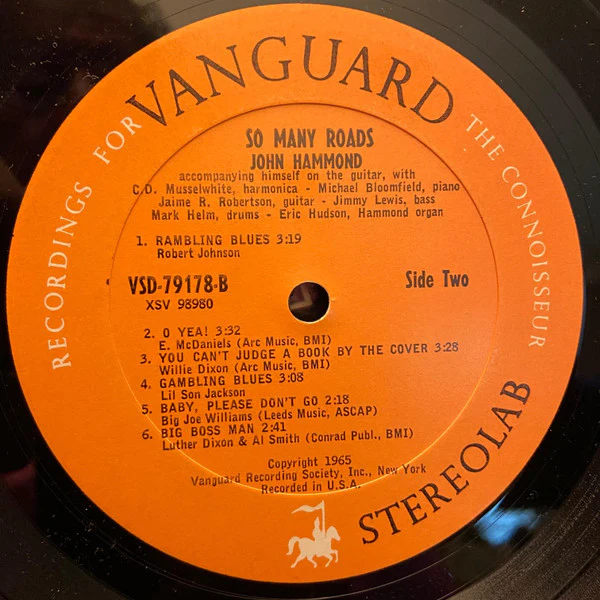 John Paul Hammond - So Many Roads (LP, Album, Pit) (Very Good Plus (VG+)) - Image 4