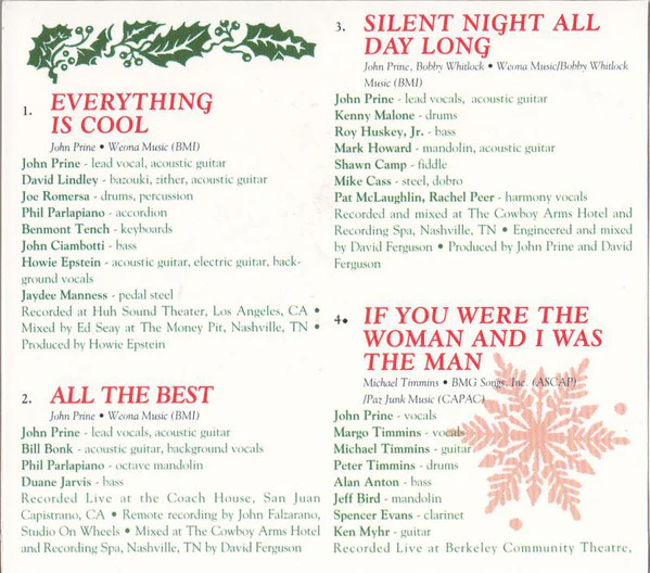 John Prine - A John Prine Christmas (CD, Album, RE, Dig) (Near Mint (NM or M-)) - Image 2