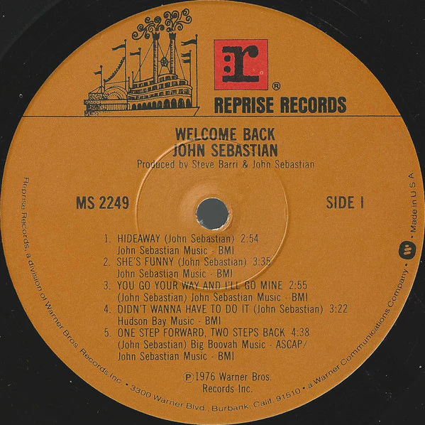 John Sebastian - Welcome Back (LP, Album, Win) (Very Good Plus (VG+)) - Image 3