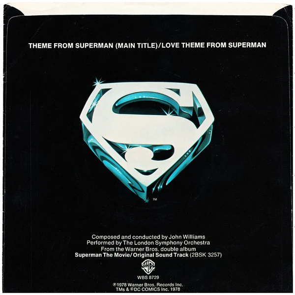 John Williams Conducting The London Symphony Orchestra* - Theme From Superman (Main Title) (7", Single, Jac) (Very Good Plus (VG+)) - Image 2