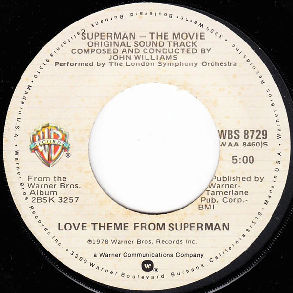 John Williams Conducting The London Symphony Orchestra* - Theme From Superman (Main Title) (7", Single, Jac) (Very Good Plus (VG+)) - Image 4