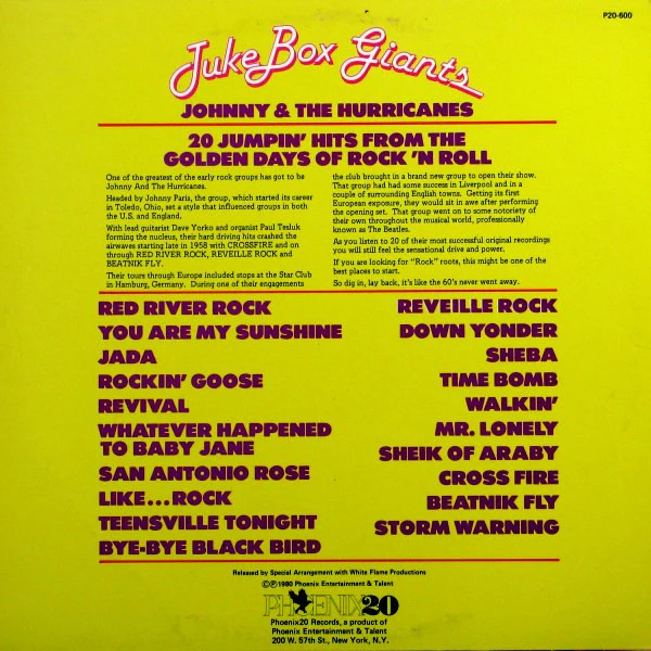 Johnny And The Hurricanes - Juke Box Giants (LP, Comp) (Mint (M)) - Image 2