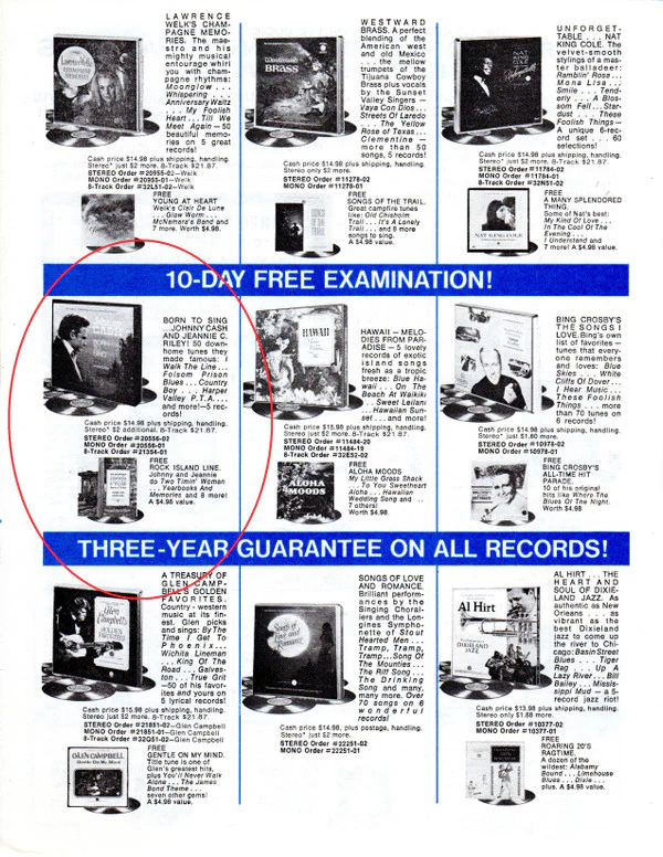 Johnny Cash Featuring Jeannie C. Riley - Born To Sing (5xLP, Comp + Box) (Fair (F)) - Image 2