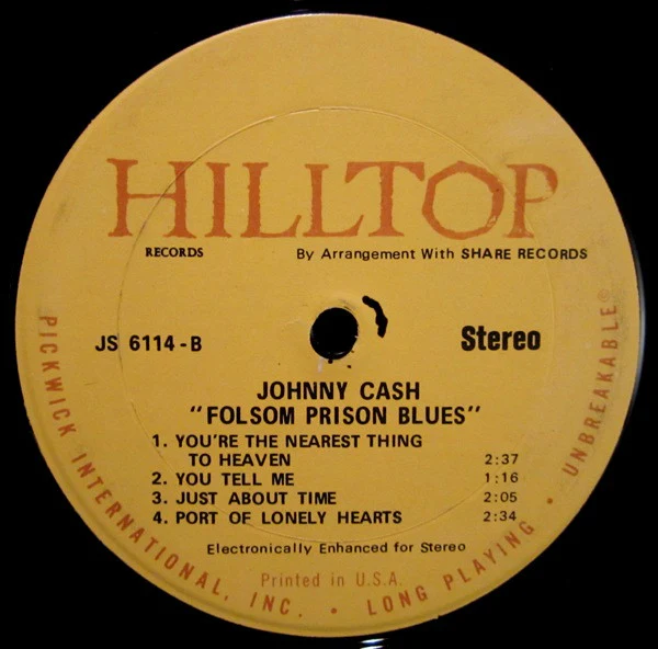 Johnny Cash - Folsom Prison Blues (LP, Comp, RE) (Very Good Plus (VG+)) - Image 4
