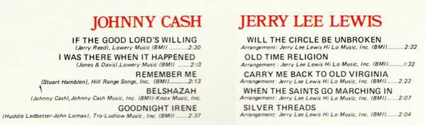 Johnny Cash & Jerry Lee Lewis - Sunday Down South (LP, Comp) (Very Good (VG)) - Image 3