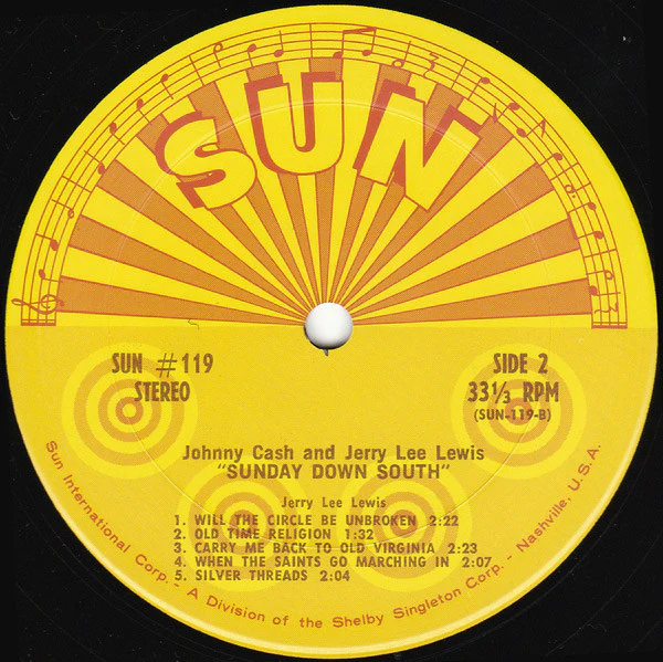 Johnny Cash & Jerry Lee Lewis - Sunday Down South (LP, Comp) (Very Good (VG)) - Image 4