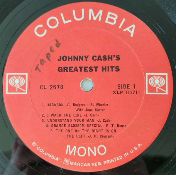 Johnny Cash - Johnny Cash's Greatest Hits (Volume 1) (LP, Comp, Mono) (Very Good (VG)) - Image 3