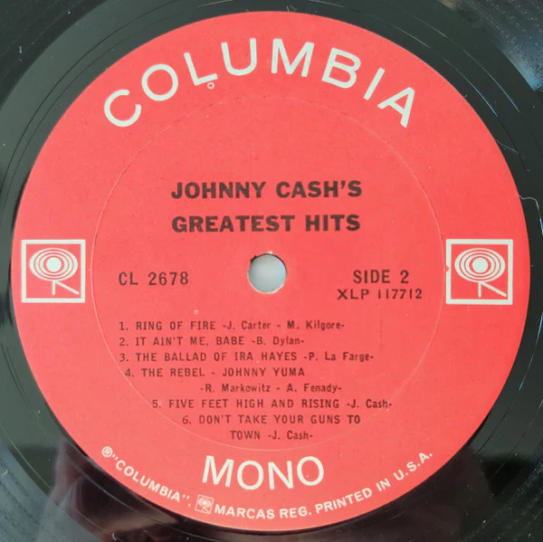 Johnny Cash - Johnny Cash's Greatest Hits (Volume 1) (LP, Comp, Mono) (Very Good (VG)) - Image 4