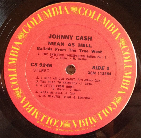 Johnny Cash - Mean As Hell ! - Ballads From The True West (LP, Album, RP, Pit) (Good Plus (G+)) - Image 3