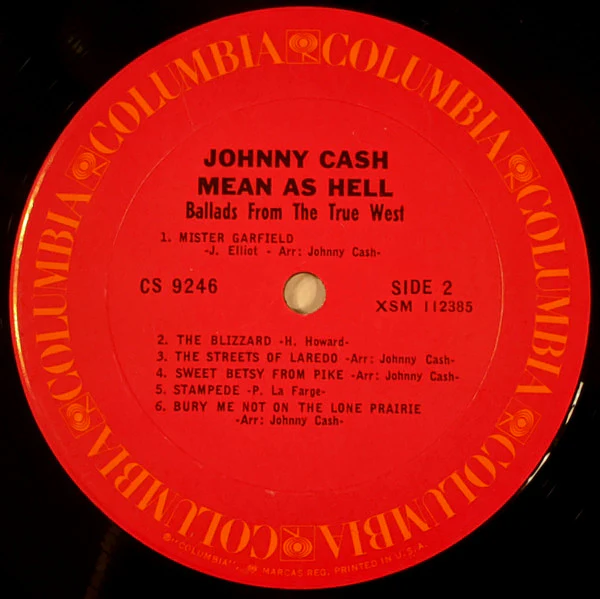 Johnny Cash - Mean As Hell! - Ballads From The True West (LP, RP, Ter) (Very Good (VG)) - Image 4
