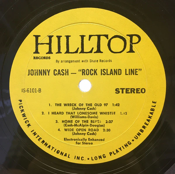 Johnny Cash - Rock Island Line (LP, Comp, RE) (Good Plus (G+)) - Image 4