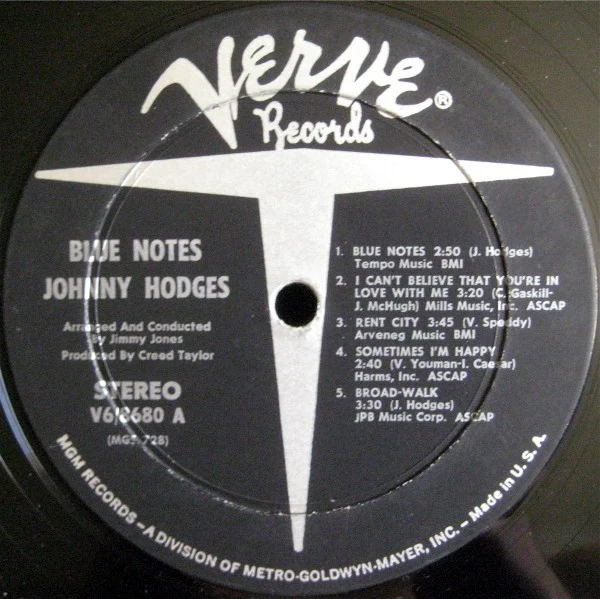 Johnny Hodges - Blue Notes (LP, Album) (Very Good Plus (VG+)) - Image 3