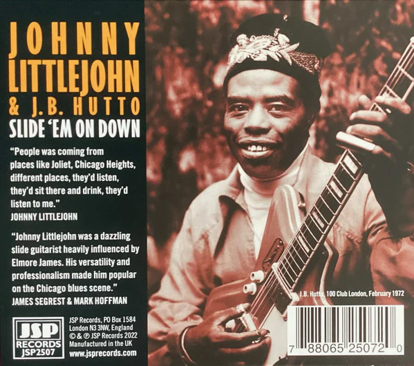 Johnny Littlejohn* & J.B. Hutto - Slide 'Em On Down Chicago Slide Guitar 1966-1992 (2xCD) (Mint (M)) - Image 2
