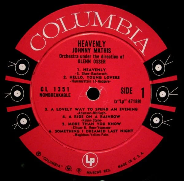 Johnny Mathis - Heavenly (LP, Album, Mono, Ter) (Near Mint (NM or M-)) - Image 3