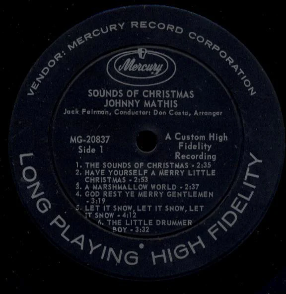 Johnny Mathis - Sounds Of Christmas (LP, Album, Mono) (Very Good Plus (VG+)) - Image 5