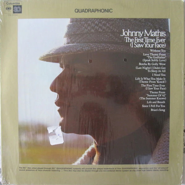 Johnny Mathis - The First Time Ever (I Saw Your Face) (LP, Album, Quad) (Very Good Plus (VG+))