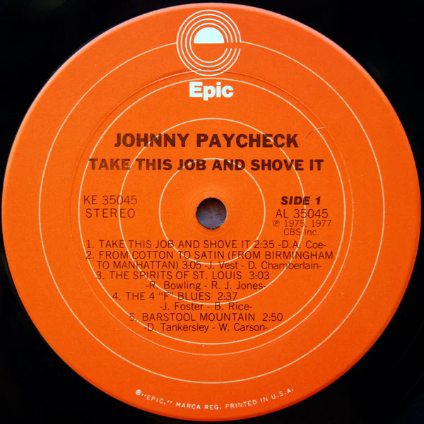 Johnny Paycheck - Take This Job And Shove It (LP, Album, Ter) (Very Good Plus (VG+)) - Image 3