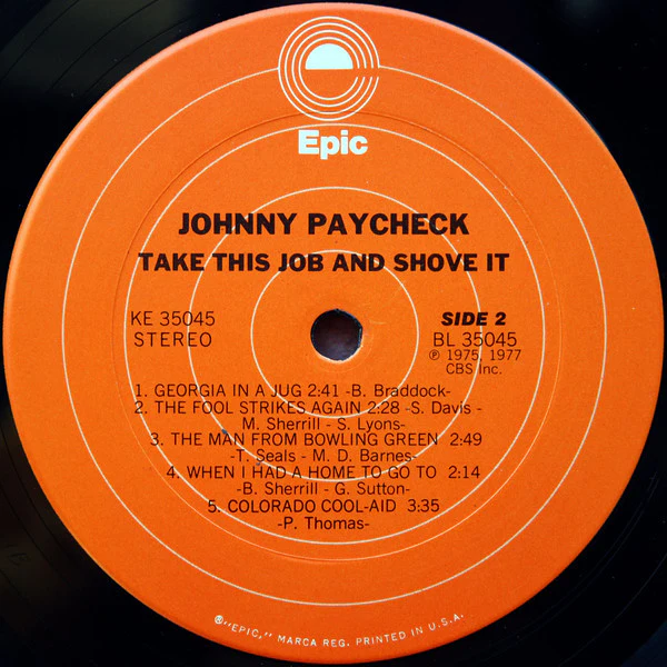Johnny Paycheck - Take This Job And Shove It (LP, Album, Ter) (Very Good Plus (VG+)) - Image 4