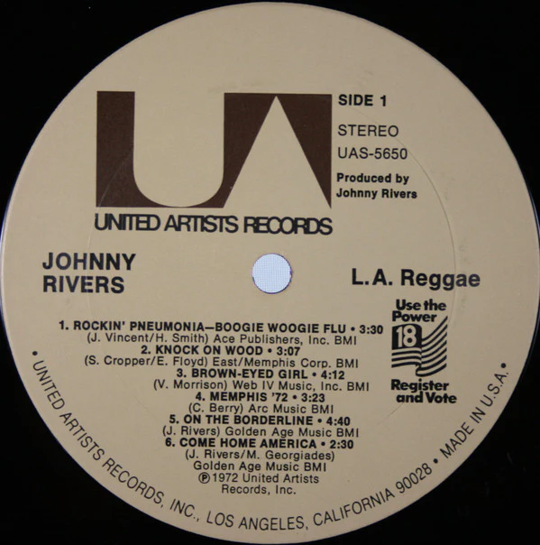 Johnny Rivers - L.A. Reggae (LP, Album) (Very Good (VG)) - Image 5