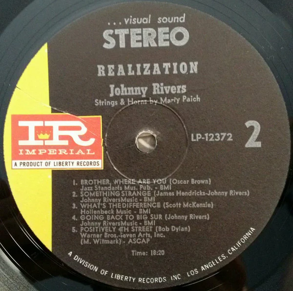 Johnny Rivers - Realization (LP, Album, RP, Gat) (Very Good (VG)) - Image 5