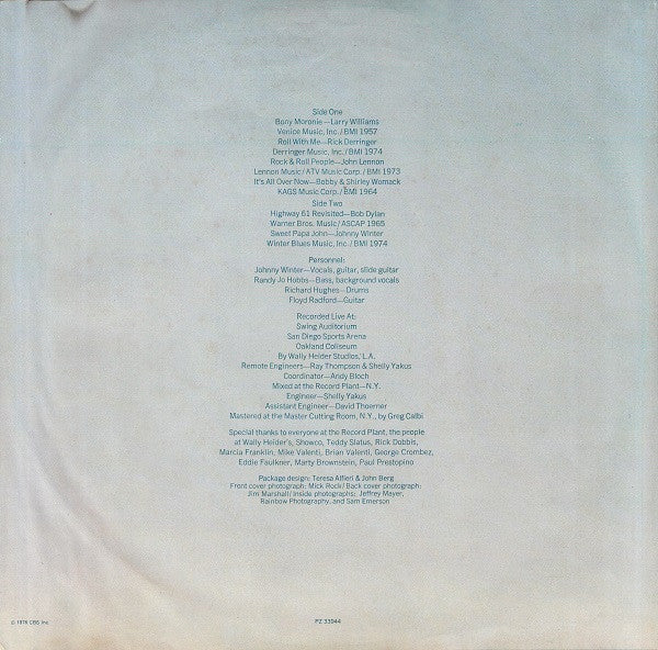Johnny Winter - Captured Live! (LP, Album, Bla) (Very Good Plus (VG+)) - Image 4