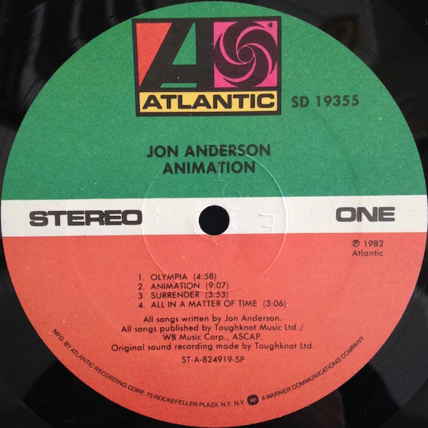 Jon Anderson - Animation (LP, Album, Spe) (Near Mint (NM or M-)) - Image 3