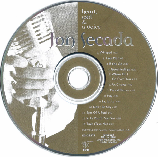 Jon Secada - Heart, Soul & A Voice (CD, Album, Club) (Very Good Plus (VG+)) - Image 3