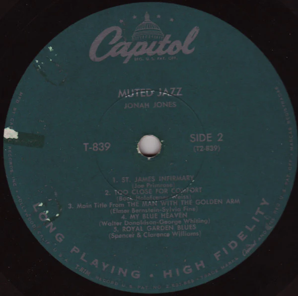 Jonah Jones - Muted Jazz (LP, Album, Mono) (Very Good Plus (VG+)) - Image 4