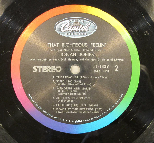 Jonah Jones - That Righteous Feelin' (LP, Album) (Very Good (VG)) - Image 4