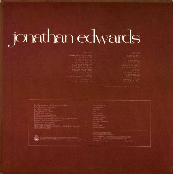 Jonathan Edwards - Jonathan Edwards (LP, Album, PR ) (Very Good Plus (VG+)) - Image 2