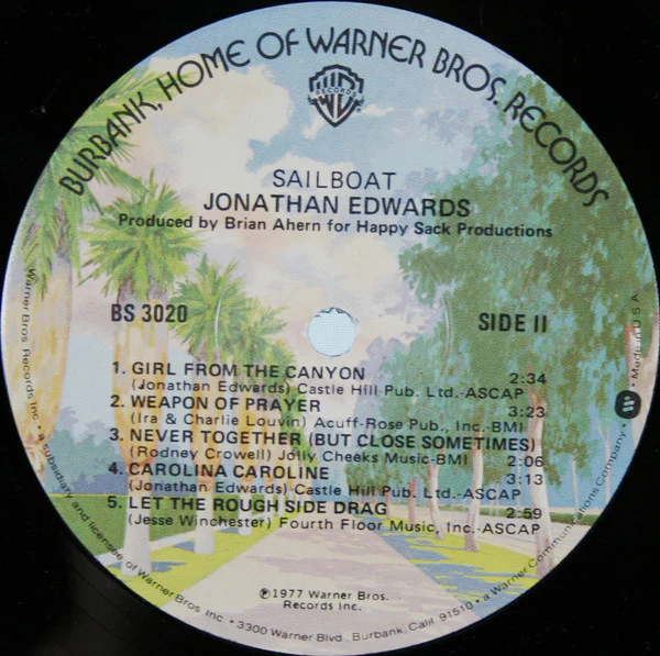 Jonathan Edwards - Sailboat (LP, Album) (Very Good (VG)) - Image 4