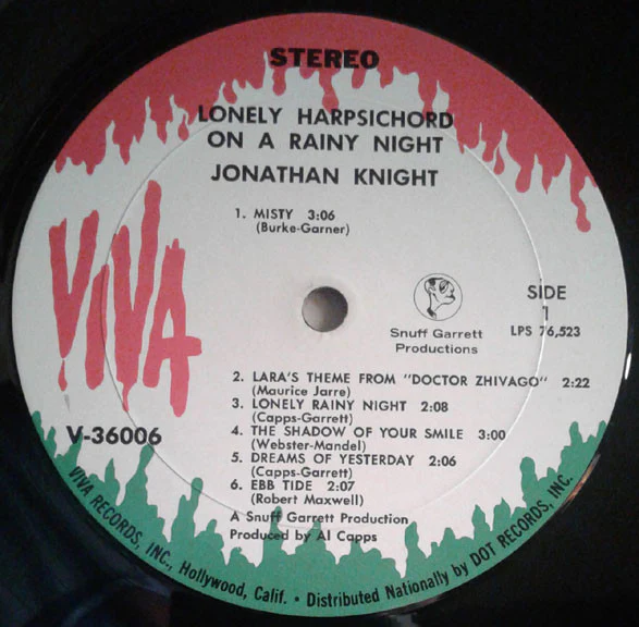 Jonathan Knight  - Lonely Harpsichord On A Rainy Night (LP, Album) (Very Good Plus (VG+)) - Image 2
