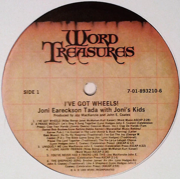 Joni Eareckson Tada With Joni's Kids - I've Got Wheels (LP) (Very Good Plus (VG+)) - Image 3