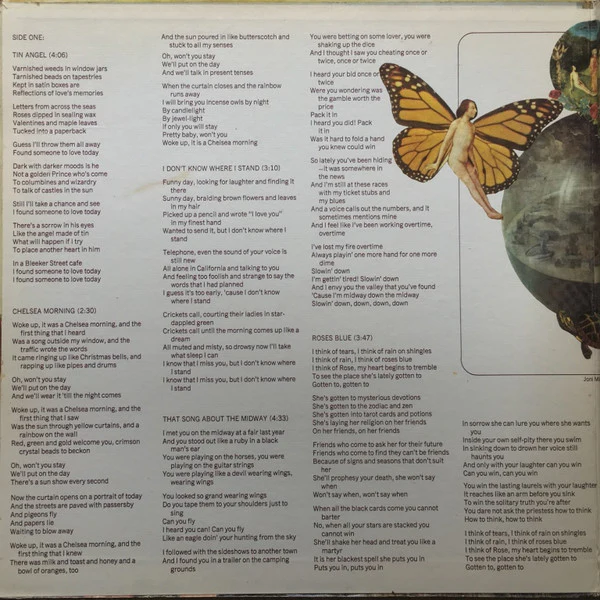 Joni Mitchell - Clouds (LP, Album, M/Print, Pit) (Very Good (VG)) - Image 2