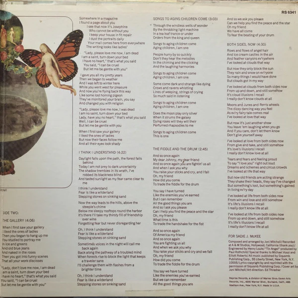Joni Mitchell - Clouds (LP, Album, M/Print, Pit) (Very Good (VG)) - Image 3