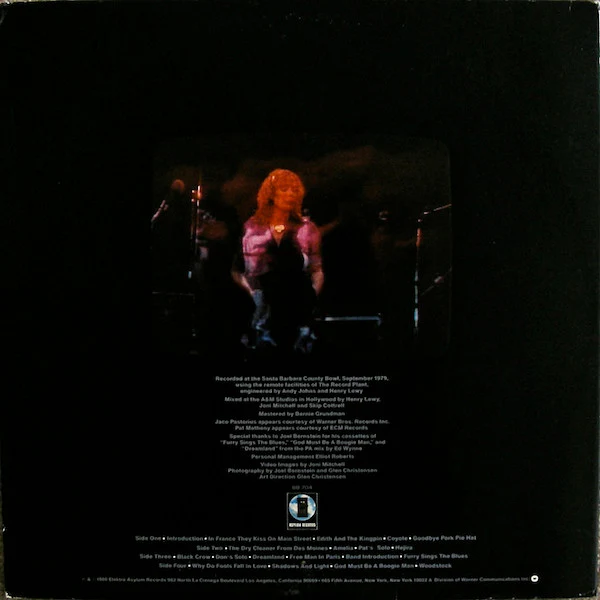 Joni Mitchell - Shadows And Light (2xLP, Album, Promo, Spe) (Very Good (VG)) - Image 3