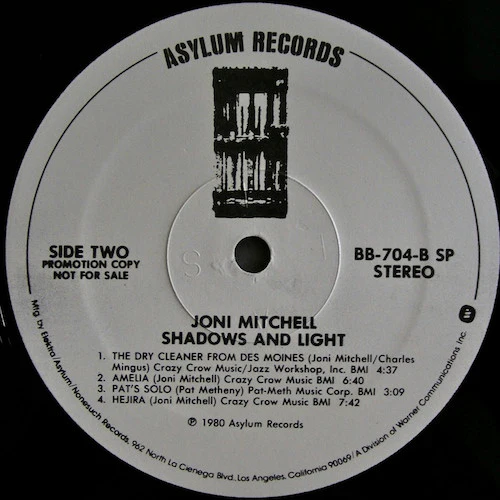 Joni Mitchell - Shadows And Light (2xLP, Album, Promo, Spe) (Very Good (VG)) - Image 5