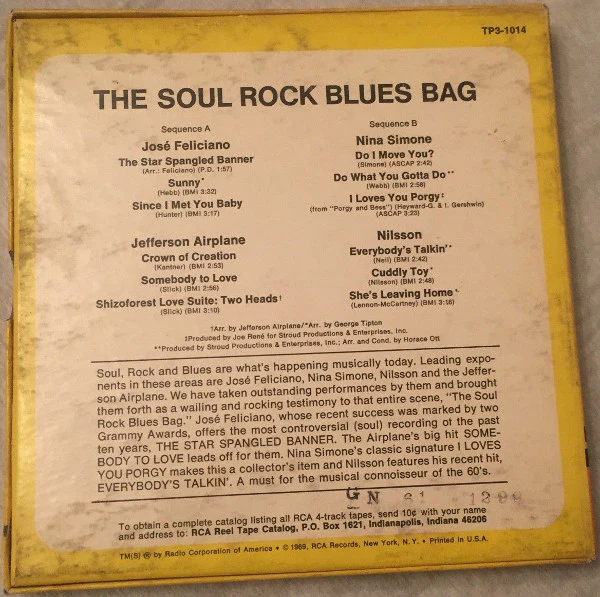 José Feliciano, Jefferson Airplane, Nina Simone, Harry Nilsson - Soul Rock Blues Bag (Reel, 4tr Stereo, 7" Reel, Comp) (Very Good Plus (VG+)) - Image 2