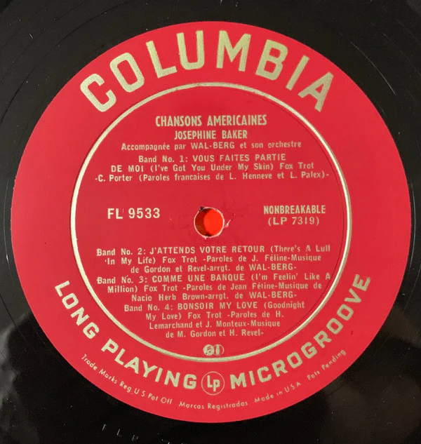 Josephine Baker - Chansons Américaines (10", Album) (Very Good Plus (VG+)) - Image 4