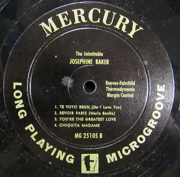 Josephine Baker - The Inimitable Josephine Baker (10", Mono) (Very Good Plus (VG+)) - Image 4