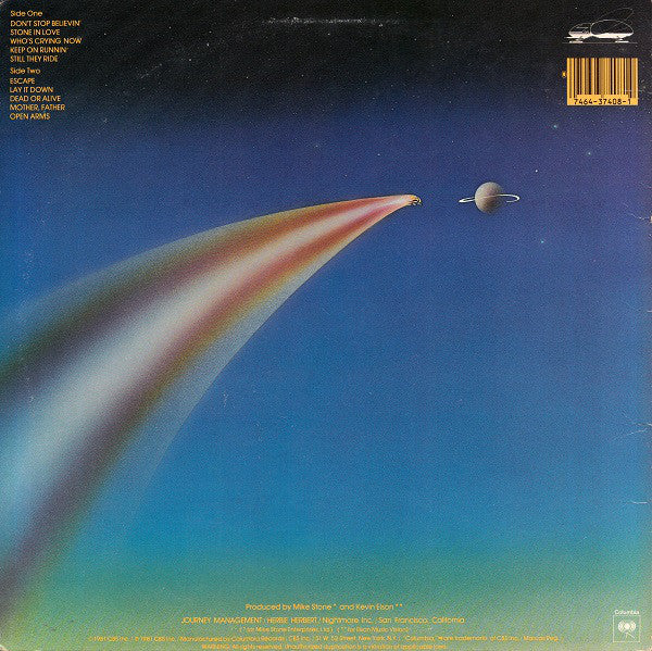 Journey - Escape (LP, Album, San) (Very Good Plus (VG+)) - Image 2