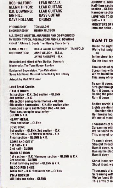 Judas Priest - Ram It Down (Cass, Album) (Near Mint (NM or M-)) - Image 5